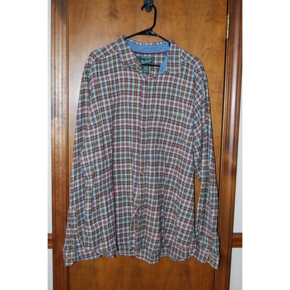 Woolrich men's Flannel button down short Plaid Men's 2XLT Tall - Picture 1 of 7